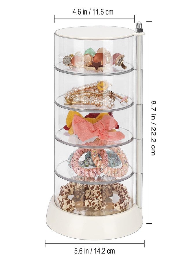 JessLab Hair Accessories Organizer, Clear 5-Layer Acrylic Organizer for Girl Hair Tie, Classify Storage by Layer Box for Hair Accessories & Bracelets Rings Bangles - Image 2