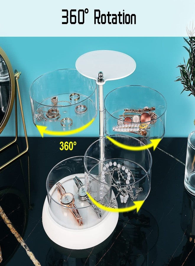 JessLab Hair Accessories Organizer, Clear 5-Layer Acrylic Organizer for Girl Hair Tie, Classify Storage by Layer Box for Hair Accessories & Bracelets Rings Bangles - Image 3