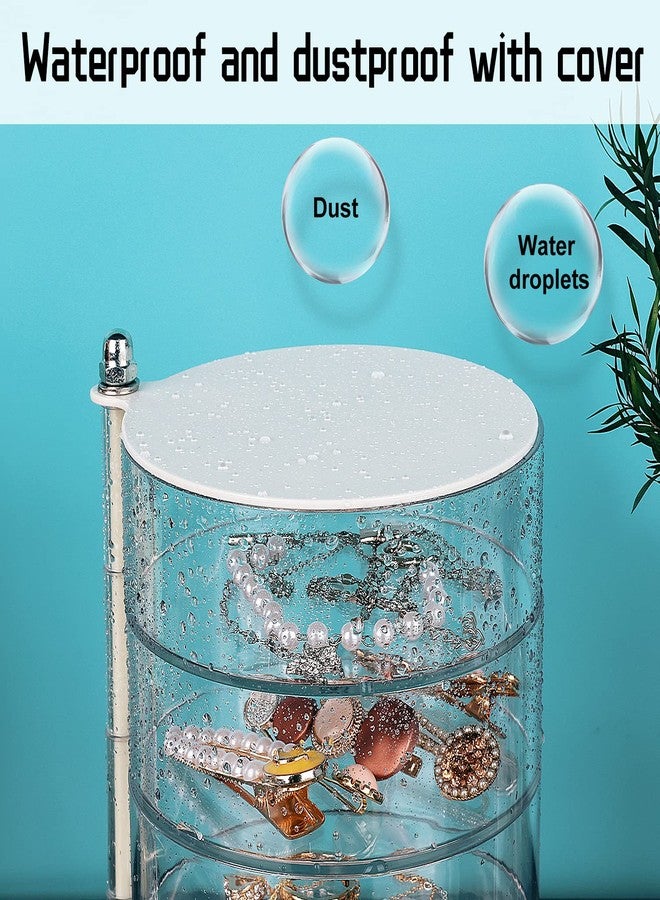 JessLab Hair Accessories Organizer, Clear 5-Layer Acrylic Organizer for Girl Hair Tie, Classify Storage by Layer Box for Hair Accessories & Bracelets Rings Bangles - Image 4