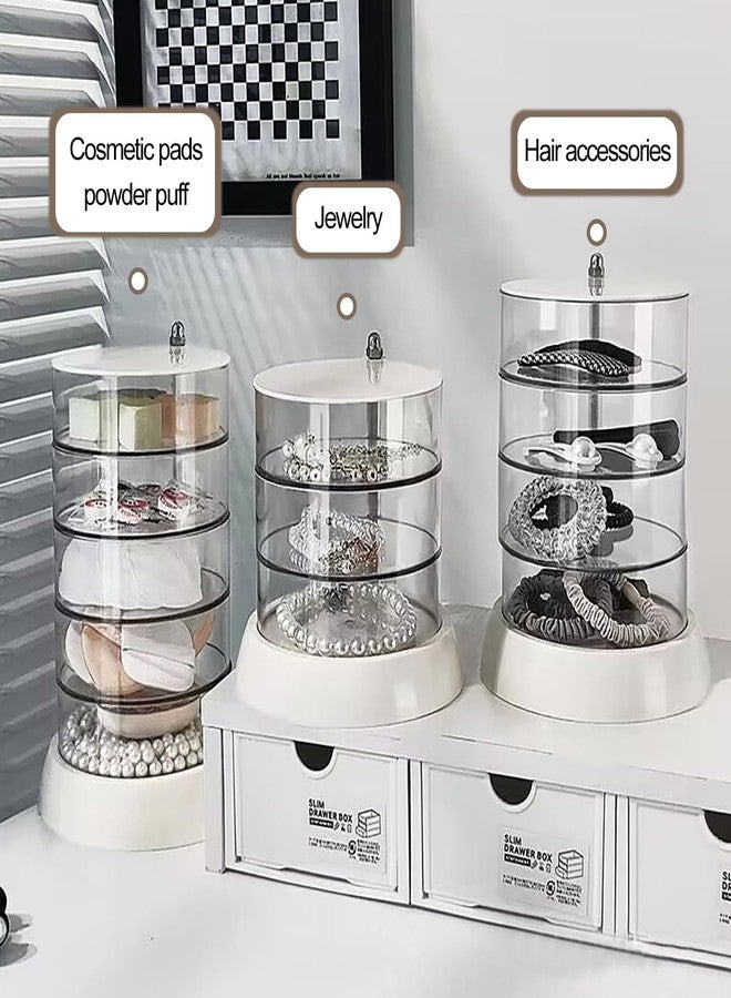 JessLab Hair Accessories Organizer, Clear 5-Layer Acrylic Organizer for Girl Hair Tie, Classify Storage by Layer Box for Hair Accessories & Bracelets Rings Bangles - Image 5