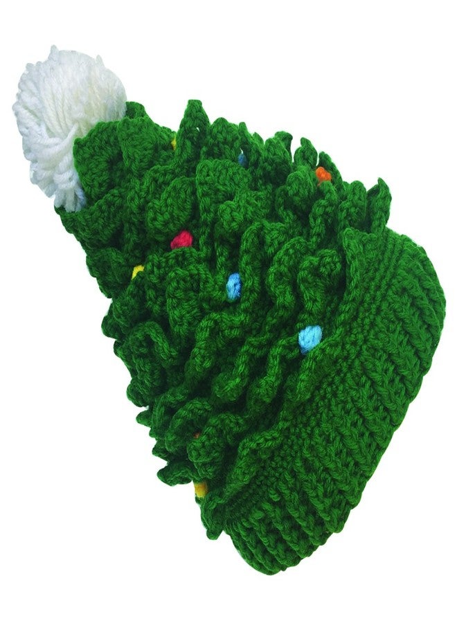 Kafeimali Baby Christmas Tree Knit Hat Green Red Crochet Beanie Reindeer Caps (Green) - Image 1