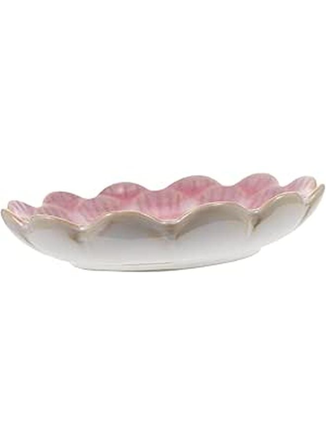 Vintage Petal Shaped Ceramic Plate for Snacks Side Dishes Appetizer Easy to Clean - Image 1