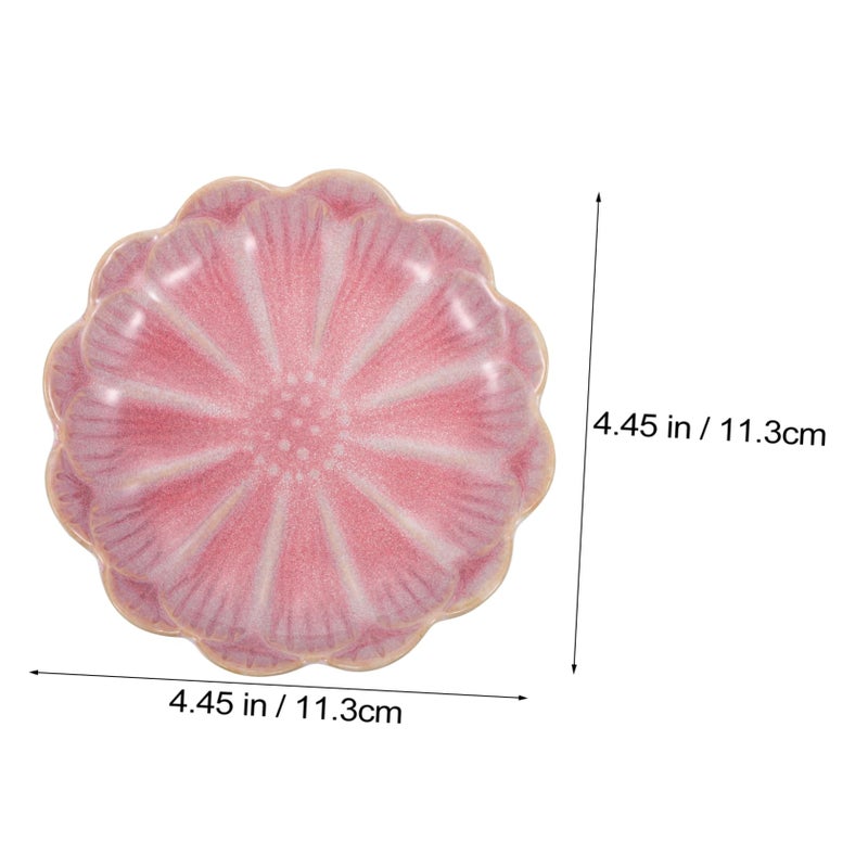 Vintage Petal Shaped Ceramic Plate for Snacks Side Dishes Appetizer Easy to Clean - Image 3
