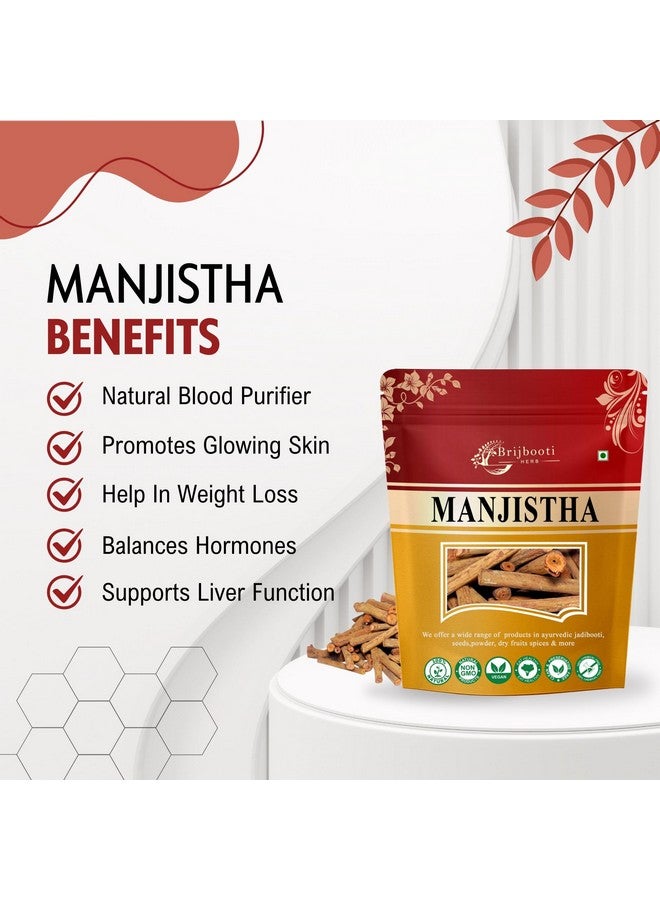 BrijBooti جذر برجبوتي مانجيشتا - 50غ | أعواد جذر مانجيشتا | للأكل | ماجيث، مادير هندي، مانجيشتا، مانجيشتا، مانجيشتا، مانجيستا | معتمد من FSSAI، GMP، ISO - Image 2