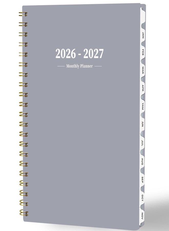 Ymumuda 2026 Planner-2 Year Monthly Planner 2026-2027, JAN.2026 - DEC.2027, 8.5" x 11", 26-27 Monthly Calendar,Large Planner with Spiral Bound, 24 Months Perfect for School OfficeSchedule- Grey - Image 1