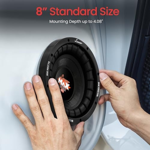 Lanzar 8 inch Car Subwoofer Speaker - Black Non-Pressed Paper Cone, Aluminum Voice Coil, 4 Ohm Impedance, 800 Watt Power and Foam Edge Suspension for Vehicle Audio Stereo Sound System - MAXP84 - Image 4