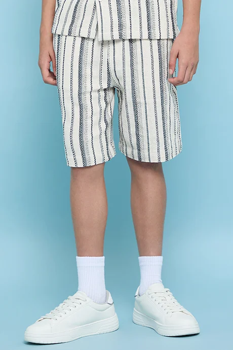 R&b Striped Shorts with Drawstring Waist