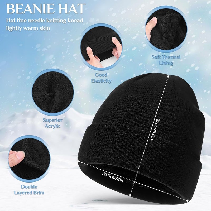 ChicAbode 3PCS Winter Beanie Hat Scarf Gloves Set Thermal Knitted Winter Hats Knit Scarf Touchscreen Gloves for Skiing Hiking Driving, One Size - Image 2