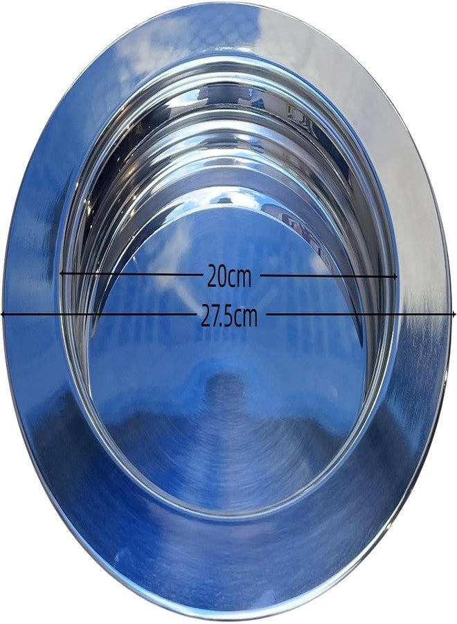SruiSwei Polished Steel 2 PCS Communion Bread Plate with Cover for Churches,Stackable Communion Bread Tray Plates with Lid, 2 Stacking Communion Plate & 1 Bread Plate Lid - Image 5
