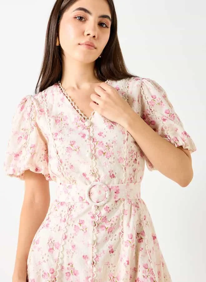 Lee Cooper Floral Belted Dress
