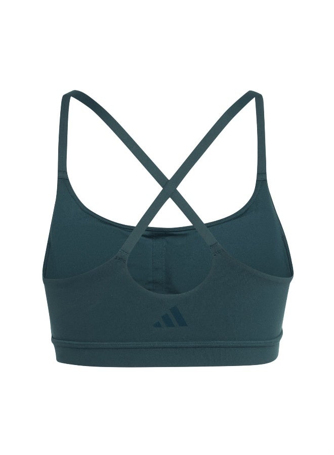 Adidas Adidas All Me Ls Green Workout Bra - Light Support Bra For Women - Image 2