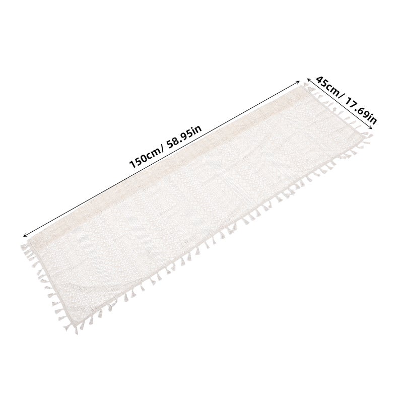 Lace Crochet Valance for Kitchen Short Curtain Cafe Hollow Curtain Farmhouse Style Rustic Window Valance with Tassels - Image 3
