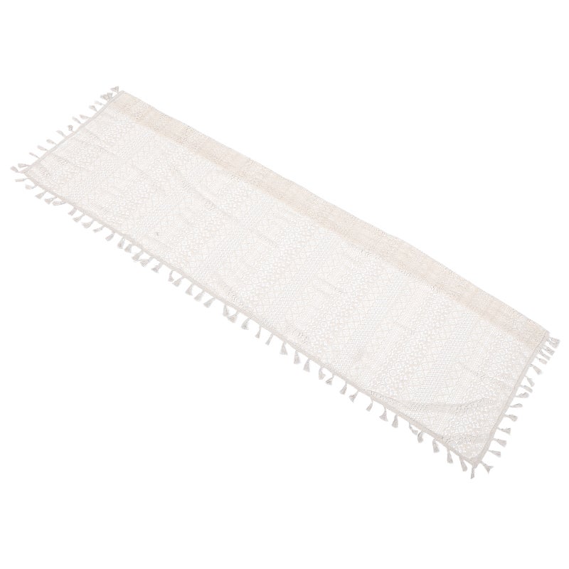 Lace Crochet Valance for Kitchen Short Curtain Cafe Hollow Curtain Farmhouse Style Rustic Window Valance with Tassels - Image 4