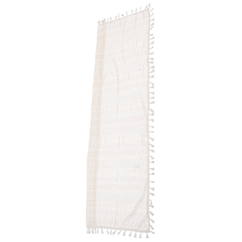 Lace Crochet Valance for Kitchen Short Curtain Cafe Hollow Curtain Farmhouse Style Rustic Window Valance with Tassels - Image 1
