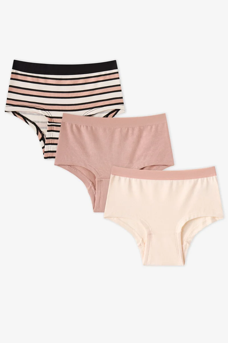 Penti PENTI Girls' Peony Striped Hipster Briefs 3-Pack