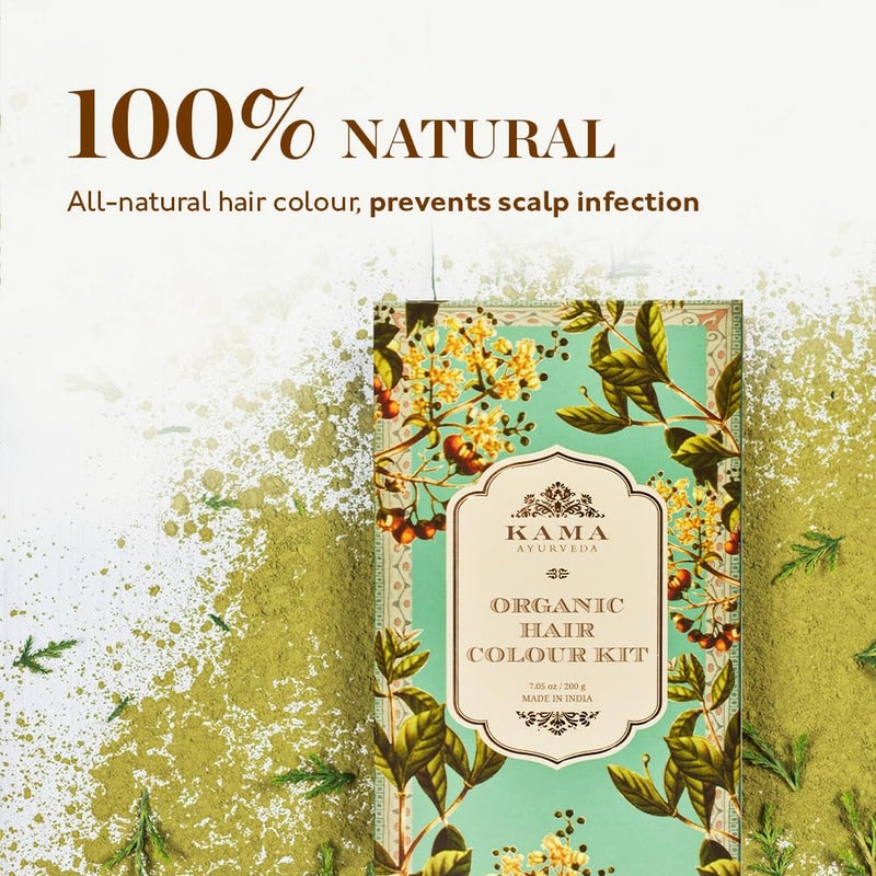 Kama Ayurveda ITM01361 Organic Hair Color Kit Hair Color Henna Powder and Indigo Powder 200g Multicolor Pack of 1 each - Image 2