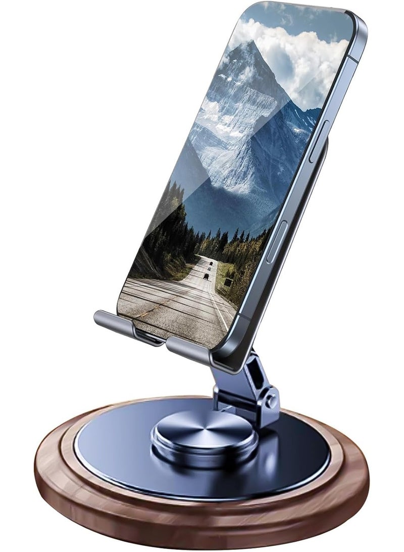 حامل هاتف قابل للدوران 360 درجة وتعديل الارتفاع، متوافق مع أجهزة iPhone 17/16/15 Pro Max و Galaxy S26/25 Ultra - حامل هاتف معدني قابل للطي للمكتب، وحامل iPad قابل للتعديل للأجهزة حتى 9.7 بوصة. - Image 2