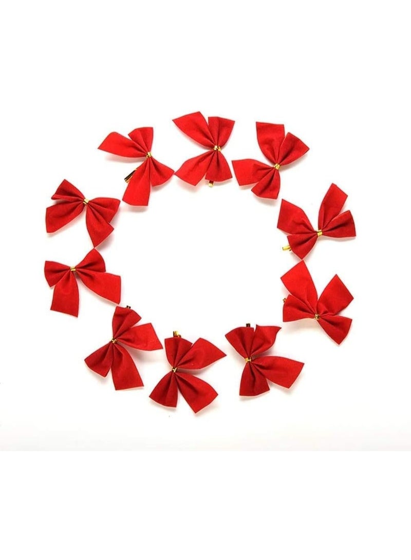 24pcs Red Christmas Decorative Bows for Tree and Wreath Decor - Image 1