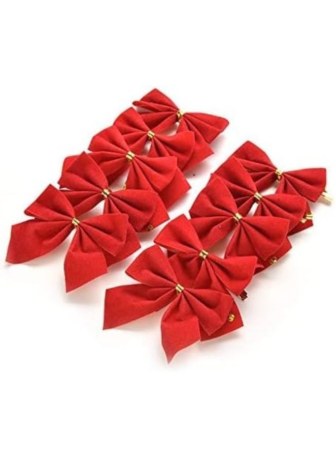 24pcs Red Christmas Decorative Bows for Tree and Wreath Decor - Image 2