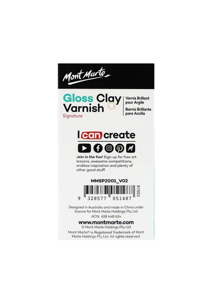 Mont Marte - Mont Marte Clay Varnish Gloss 120ml - Image 1