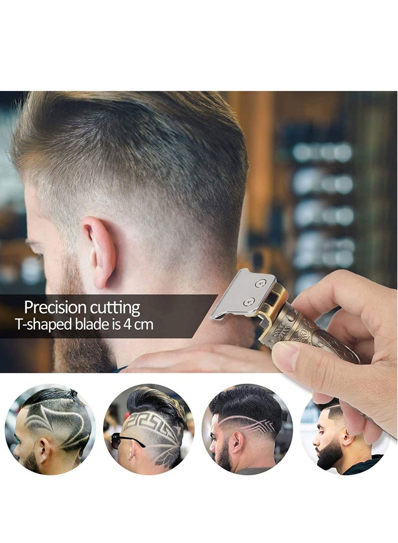 Hair Clippers Men,Beard Trimmer Men with Combs,Professional Rechargeable Precision Sharp T-Blade Grooming Kits - Image 4