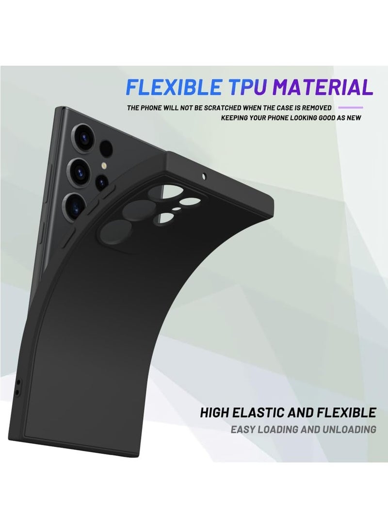 Case for Samsung Galaxy S25 Ultra Soft Silicone Cover Shockproof Matte Finish Back Cover Inner Fabric Lining with Camera Protection Case for Galaxy S25 Ultra - Image 2