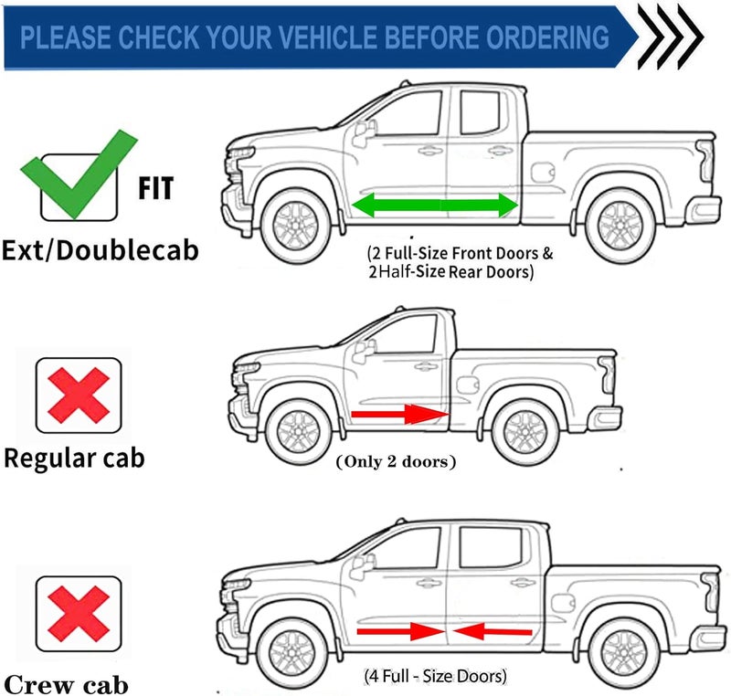 TONOYTIM Window Visors Rain Guards for Chevy Silverado/GMC Sierra 1500 2500HD 3500HD Double/Extended Cab 2014-2018,Side Wind Deflectors Vent Guard Shade Sun Smoke 94528, 4-Pieces Set - Image 5