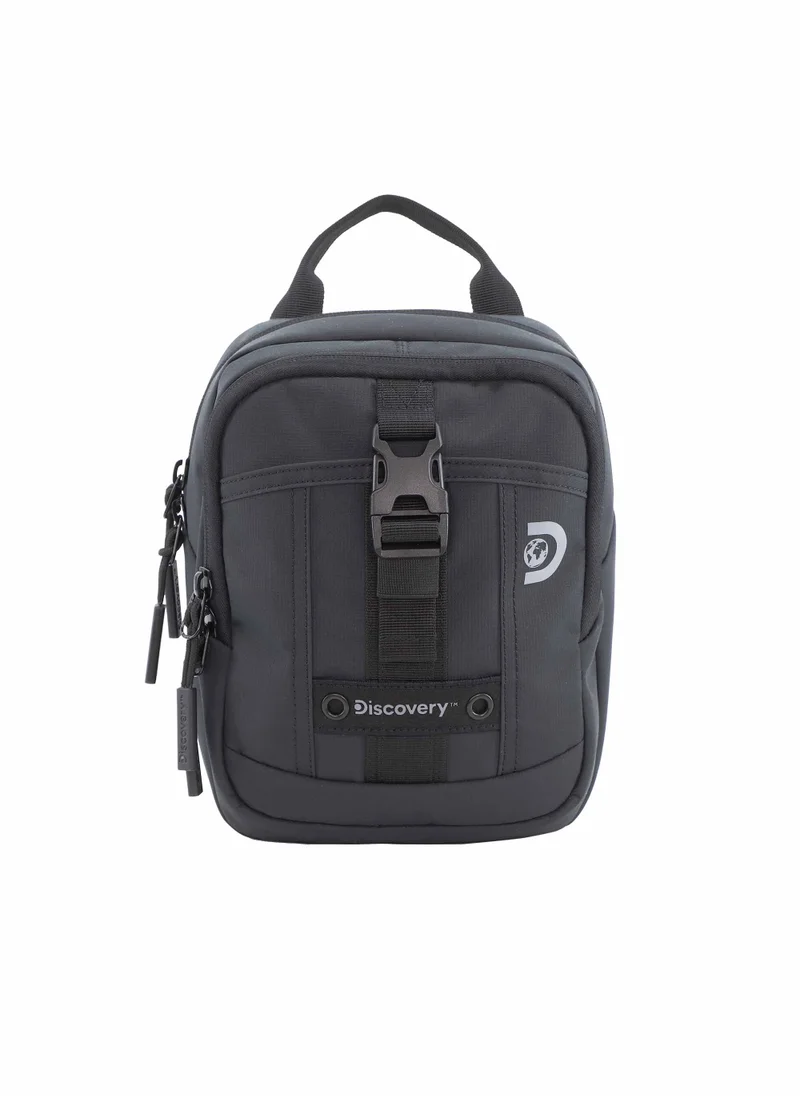 Discovery Discovery SHIELD RPET Polyester Utility Bag Black, Zipper Compartment Casual Shoulder Bag For Men And Women Removable Shoulder Strap Secure RFID Pocket