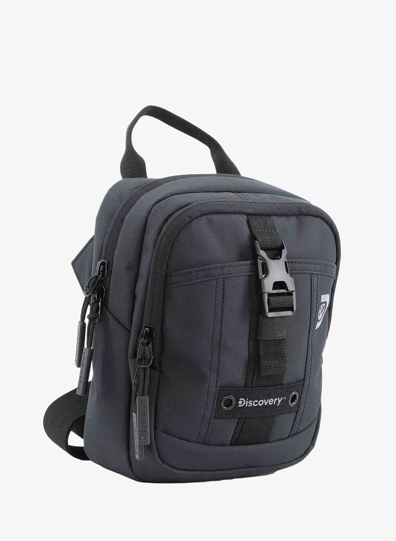 Discovery Black Discovery SHIELD RPET Polyester Utility Bag Black, Zipper Compartment Casual Shoulder Bag For Men And Women Removable Shoulder Strap Secure RFID Pocket  | Best Price UAE