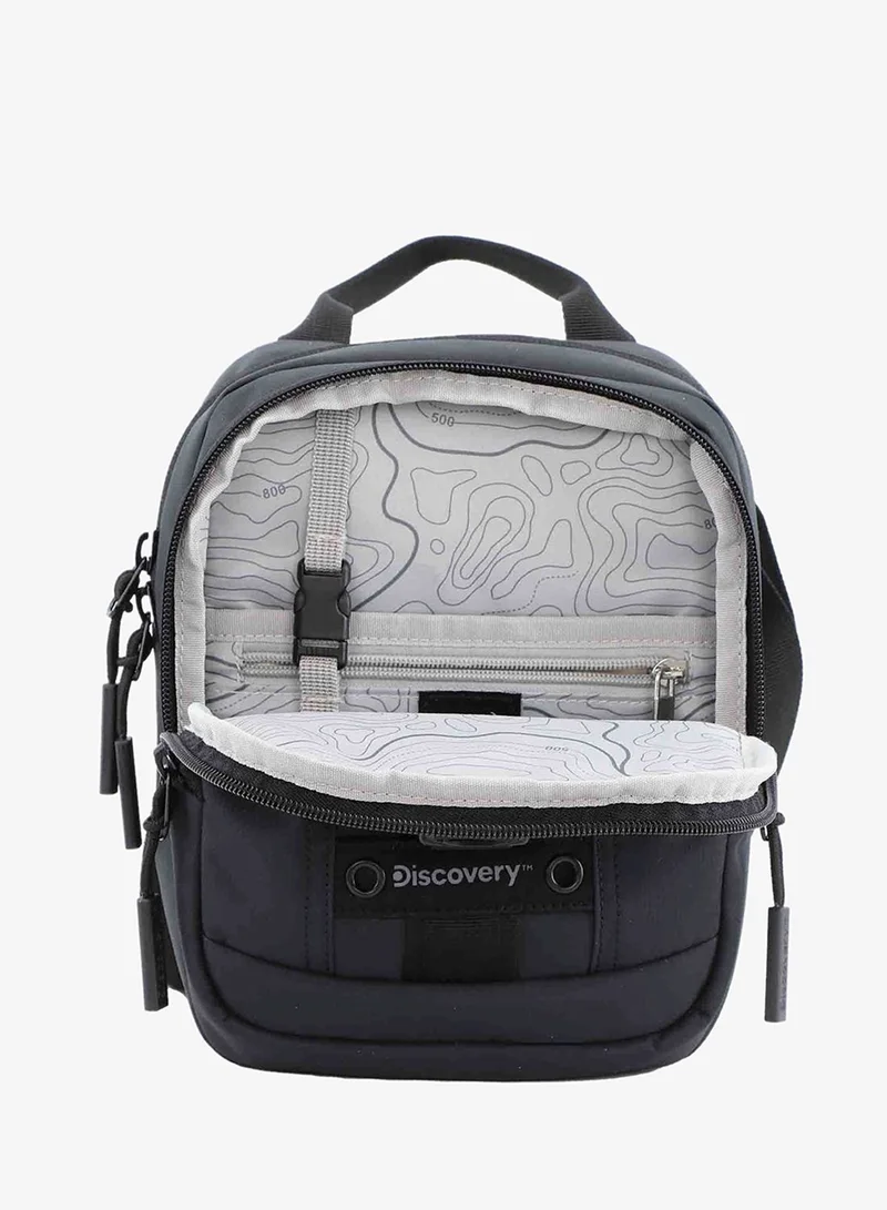 Discovery Black Discovery SHIELD RPET Polyester Utility Bag Black, Zipper Compartment Casual Shoulder Bag For Men And Women Removable Shoulder Strap Secure RFID Pocket  | Best Price UAE