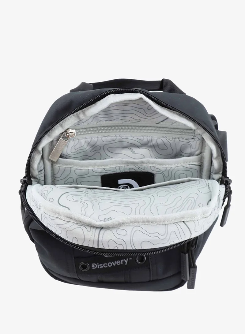 Discovery Black Discovery SHIELD RPET Polyester Utility Bag Black, Zipper Compartment Casual Shoulder Bag For Men And Women Removable Shoulder Strap Secure RFID Pocket  | Best Price UAE