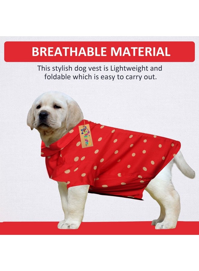 ويستيرن إرا قميص مطبوع عصري فائق النعومة، ملابس كلاب مريحة للغاية، قميص كلاب أساسي قابل للتنفس مطبوع عليه قطن، قميص خفيف الوزن لطيف ورقيق لكلبك (متوسط - 18 بوصة) (أحمر بولكا) - Image 2