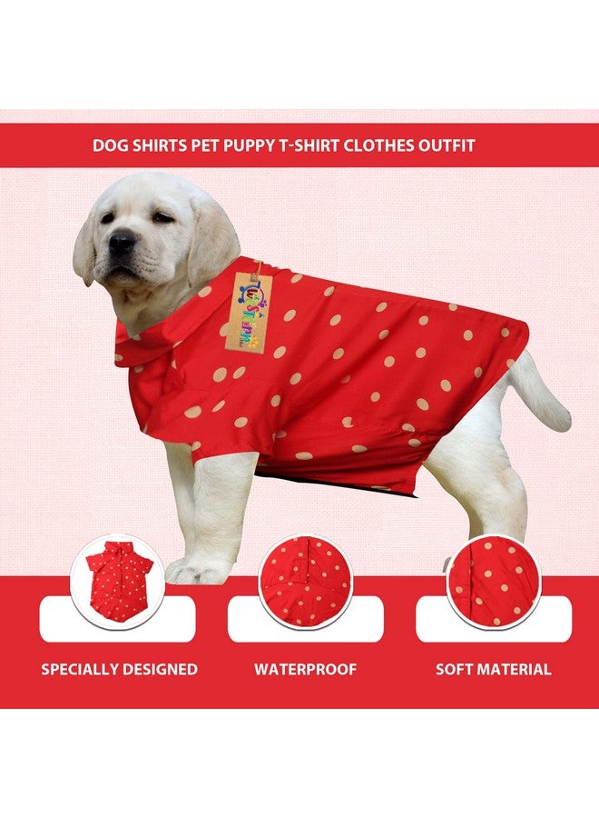 ويستيرن إرا قميص مطبوع عصري فائق النعومة، ملابس كلاب مريحة للغاية، قميص كلاب أساسي قابل للتنفس مطبوع عليه قطن، قميص خفيف الوزن لطيف ورقيق لكلبك (متوسط - 18 بوصة) (أحمر بولكا) - Image 3