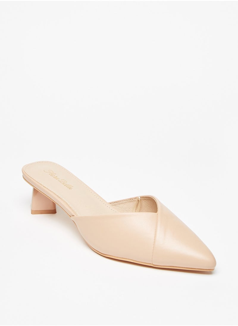 Flora Bella By Shoexpress - Womens Pointed Toe Slip On Mules with Block Heels - Image 1