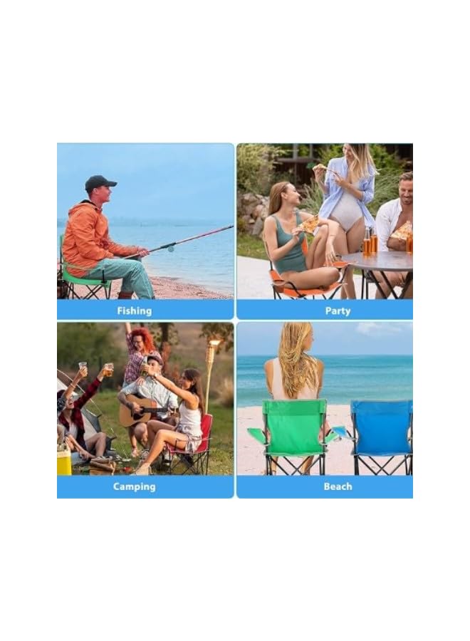 PROMASS (2 Pcs) Portable Folding Beach Chair Multi-Purpose Camping Chair For Adult, Lightweight Patio Lawn Quad Chair For Outdoor Travel Picnic Hiking Supports110Kgs Load With Carry Bag |Random Color| - Image 5