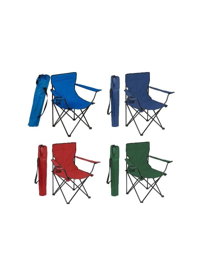 PROMASS (2 Pcs) Portable Folding Beach Chair Multi-Purpose Camping Chair For Adult, Lightweight Patio Lawn Quad Chair For Outdoor Travel Picnic Hiking Supports110Kgs Load With Carry Bag |Random Color| - Image 4