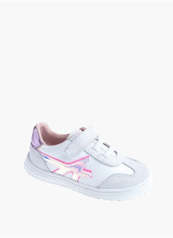 بابلوسكي Girls' Panelled Sneakers With Hook And Loop Closure