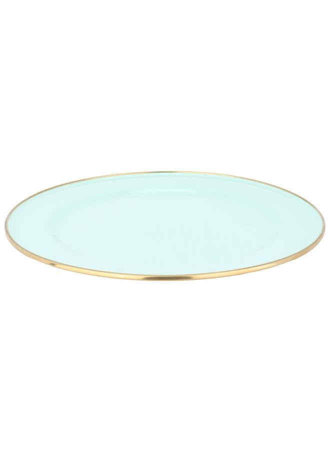 Alsaif Glass Serving Plate 30 Cm Flat Round Light Green  - Image 1