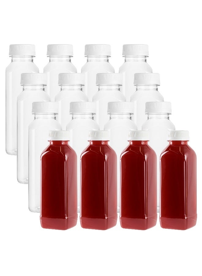 Restaurantware 16 ounce Square Plastic Juice Bottles, 100 Cold Pressed Clear PET Bottles with Tamper Evident Safety Cap - Disposable, Perfect for Juice Shops, Cafes and Catering Events - Image 2