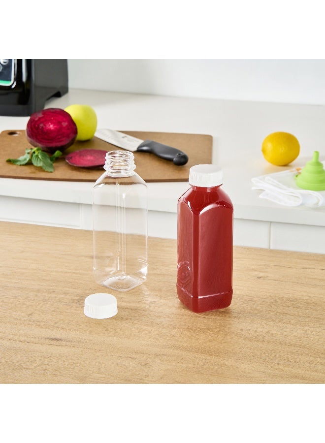 Restaurantware 16 ounce Square Plastic Juice Bottles, 100 Cold Pressed Clear PET Bottles with Tamper Evident Safety Cap - Disposable, Perfect for Juice Shops, Cafes and Catering Events - Image 3