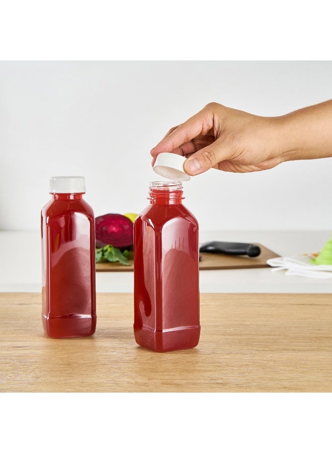 Restaurantware 16 ounce Square Plastic Juice Bottles, 100 Cold Pressed Clear PET Bottles with Tamper Evident Safety Cap - Disposable, Perfect for Juice Shops, Cafes and Catering Events - Image 5