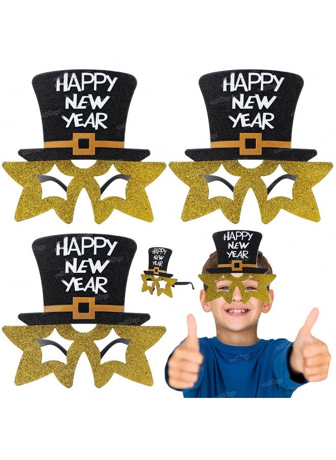 زيست فور تويز نظارات سباحة على شكل نجمة ذهبية لامعة من Zest 4 Toyz Happy New Year للبالغين والأطفال (عبوة من 3 قطع)  - Image 1