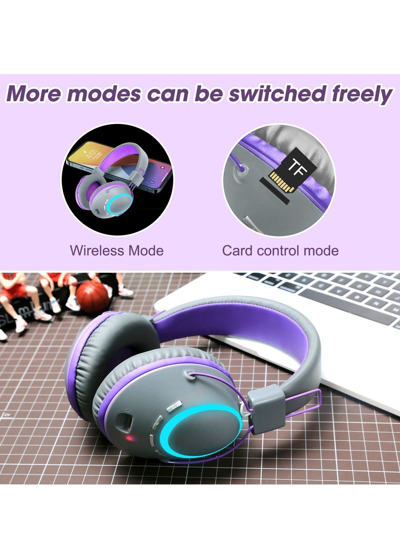 GULFLINK Bluetooth Wireless Headphones For Teens Adults Purple - Image 4