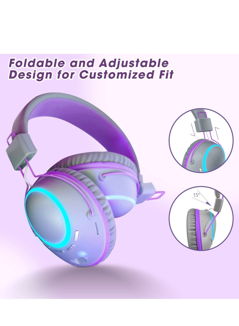 GULFLINK Bluetooth Wireless Headphones For Teens Adults Purple - Image 2