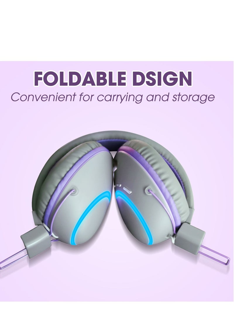 GULFLINK Bluetooth Wireless Headphones For Teens Adults Purple - Image 5