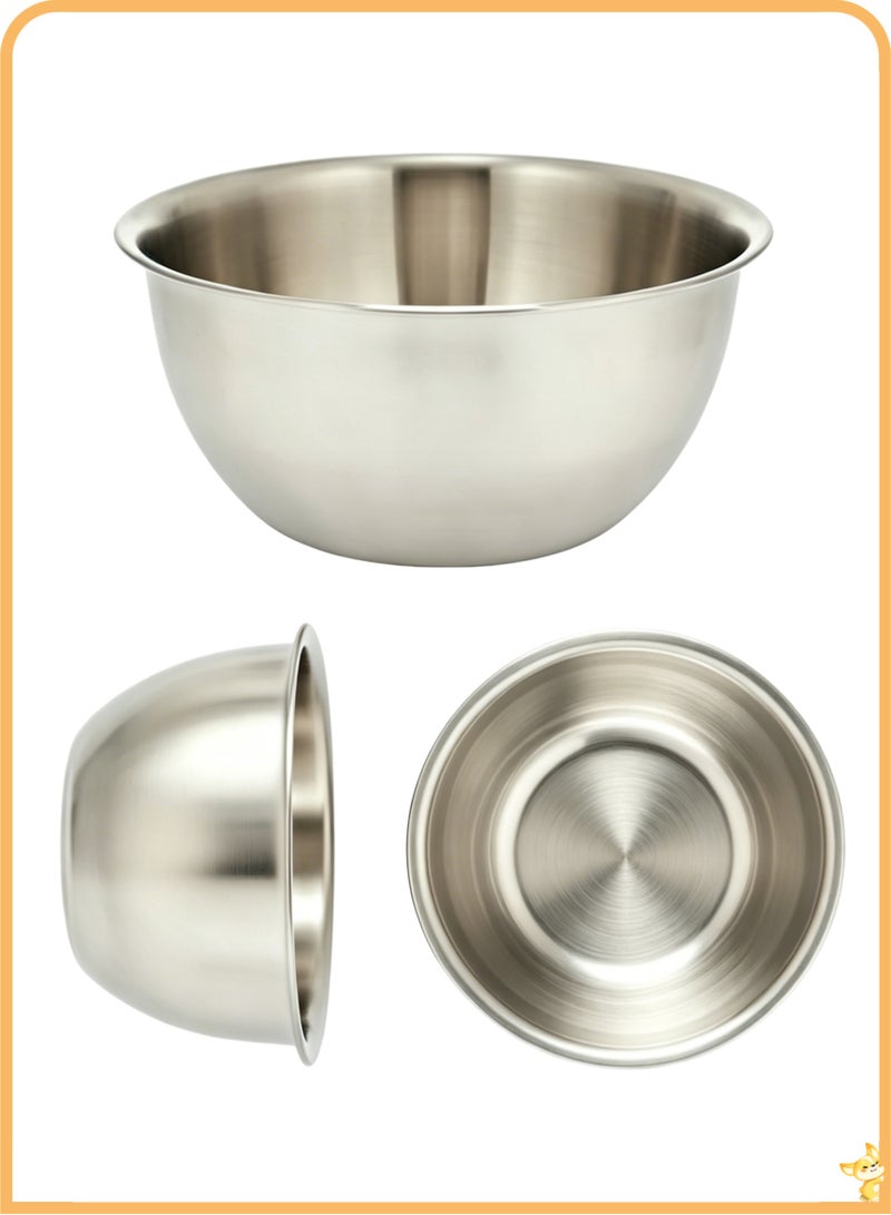 28CM Heavy-Duty Stainless Steel Mixing Bowl - Food Grade, Rust-Resistant Metal Basin with Large Capacity, Ideal for Salad Prep, Marinating Meat, Baking Dough, Washing Fruits/Vegetables & Serving Dishes, Durable, Dishwasher Safe & Easy to Clean Kitchen Essential - Image 2