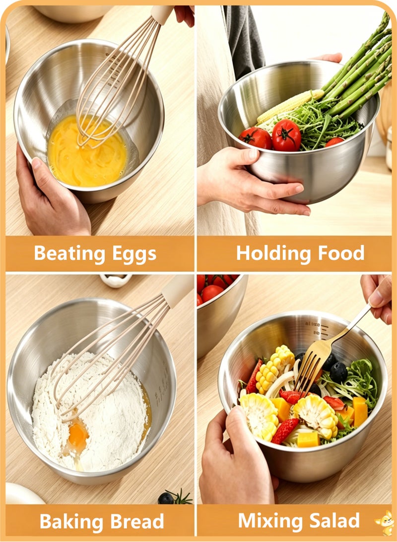 28CM Heavy-Duty Stainless Steel Mixing Bowl - Food Grade, Rust-Resistant Metal Basin with Large Capacity, Ideal for Salad Prep, Marinating Meat, Baking Dough, Washing Fruits/Vegetables & Serving Dishes, Durable, Dishwasher Safe & Easy to Clean Kitchen Essential - Image 5