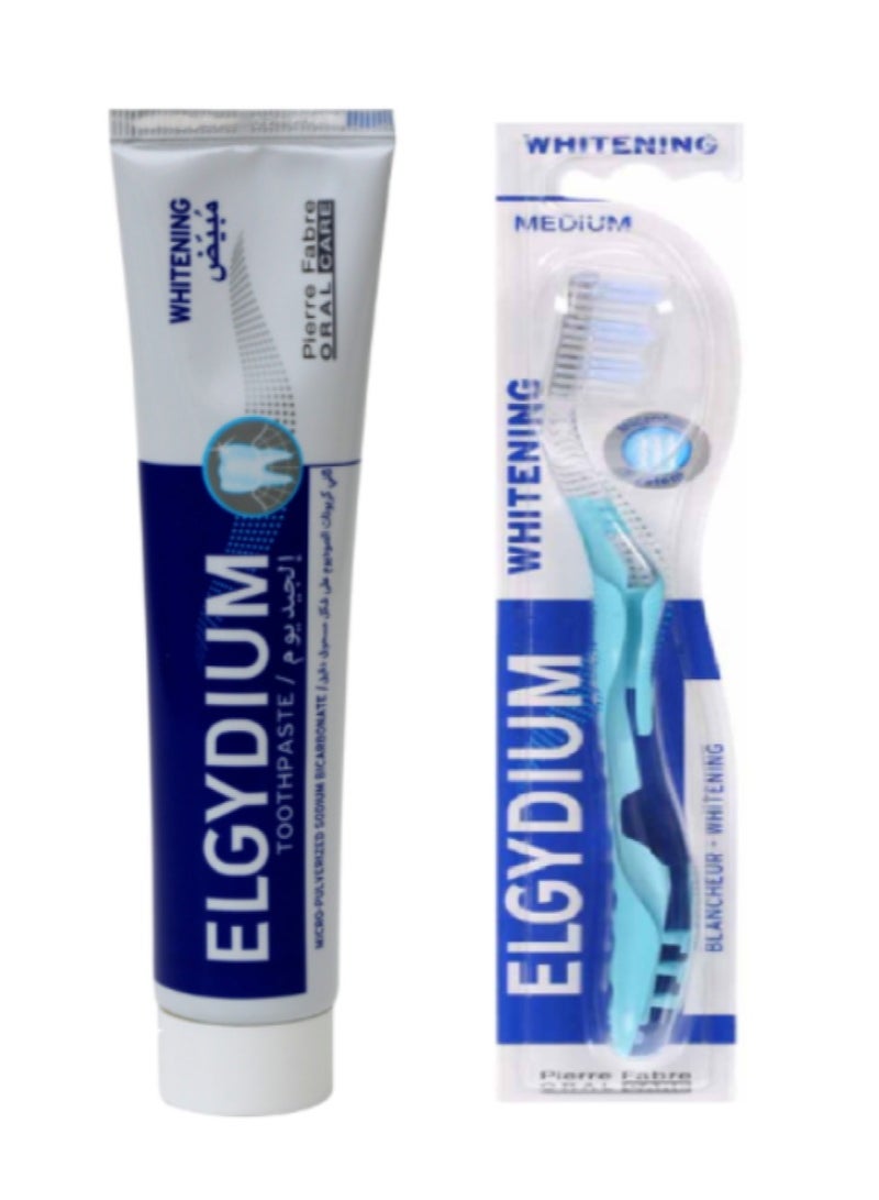 Elgydium Whitening Toothpaste 75G With Whitening Brush