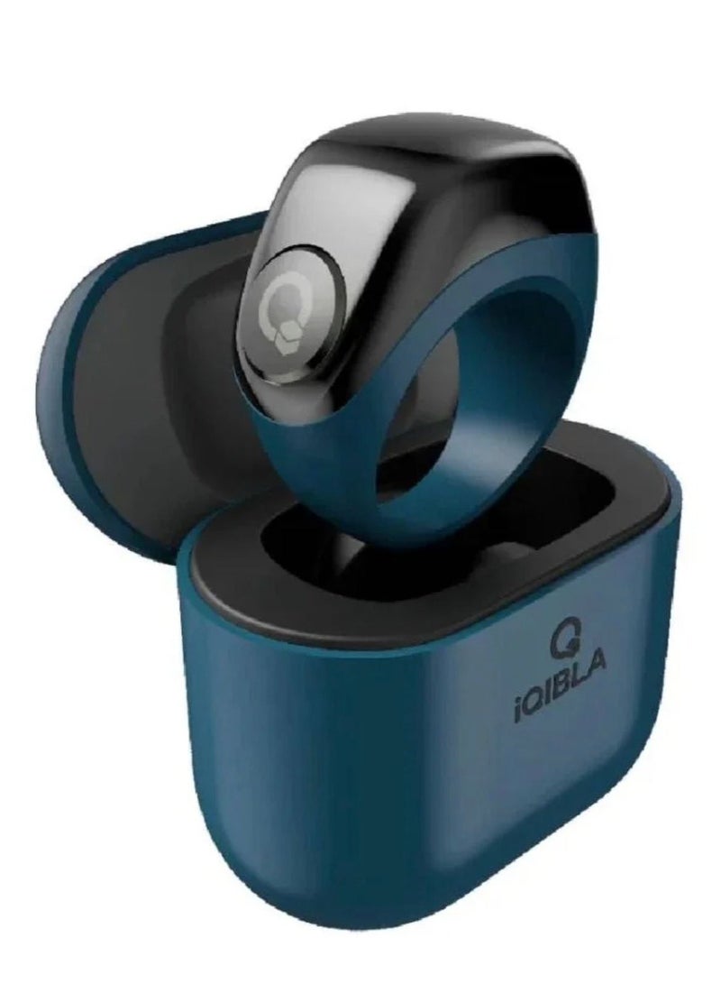 iQIBLA Smart Tasbih Ring with Charging Case - Blue 3 Sizes 18/20/22 - Image 1