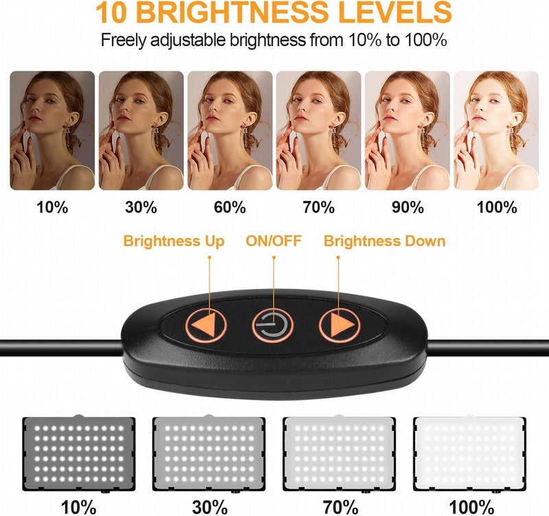 إيمارت ضوء فيديو LED 11 سطوع / 4 مرشحات ألوان إضاءة طاولة تصوير مستمرة قابلة للتعتيم، حامل ثلاثي قابل للتعديل، ضوء ملء محمول USB لتصوير استوديو الصور - Image 3